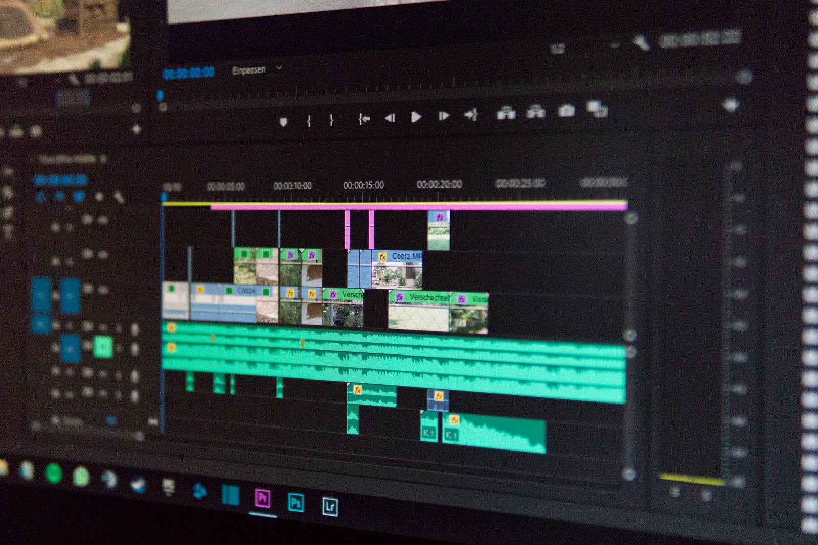 Color grading workstation with scopes on screen